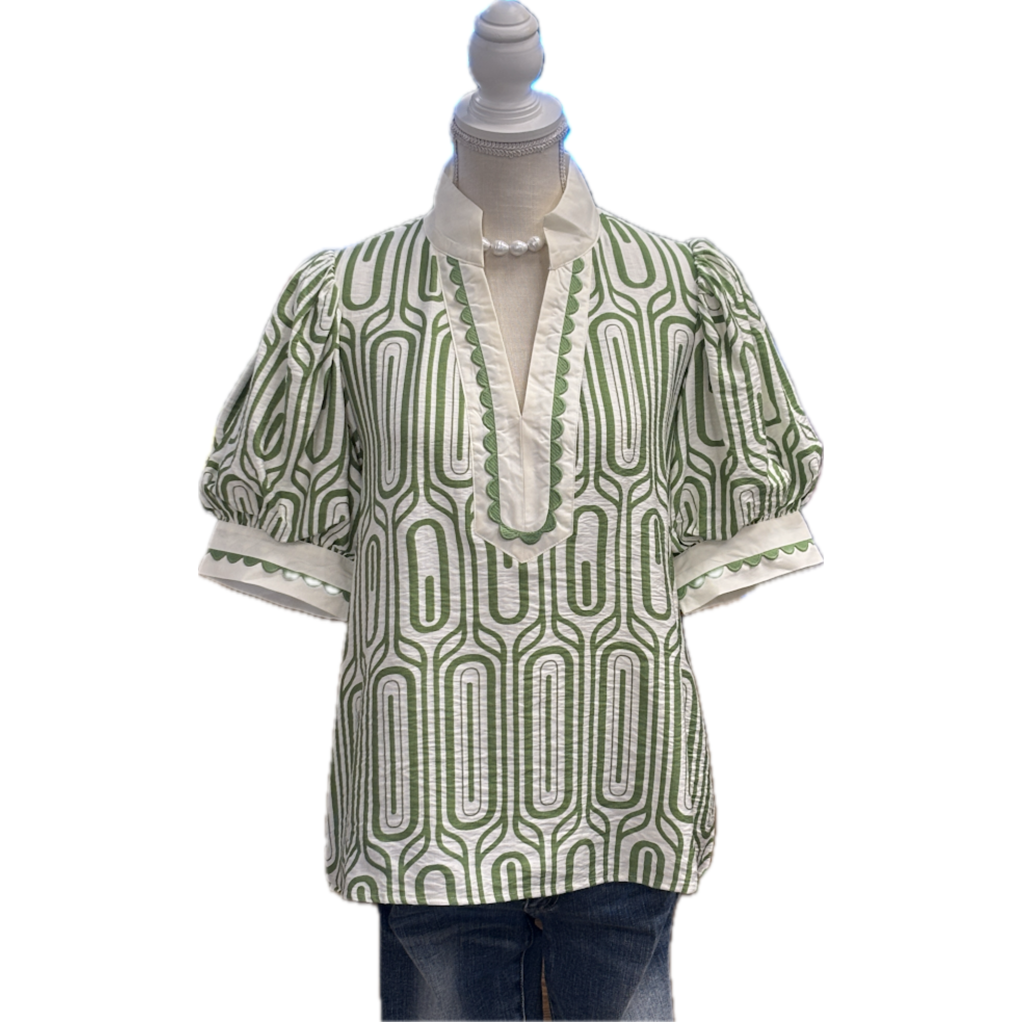 Raya Green Linen Top