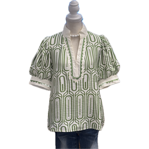 Raya Green Linen Top