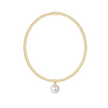Classic Gold 2mm Bracelet - Classic 8mm Pearl Charm