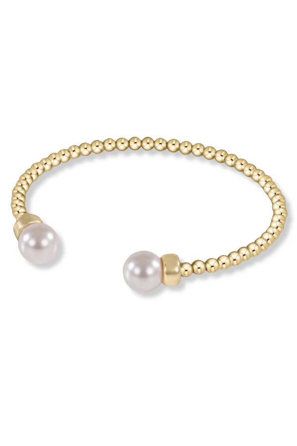 Classic Gold 3mm Pearl Cuff Bracelet