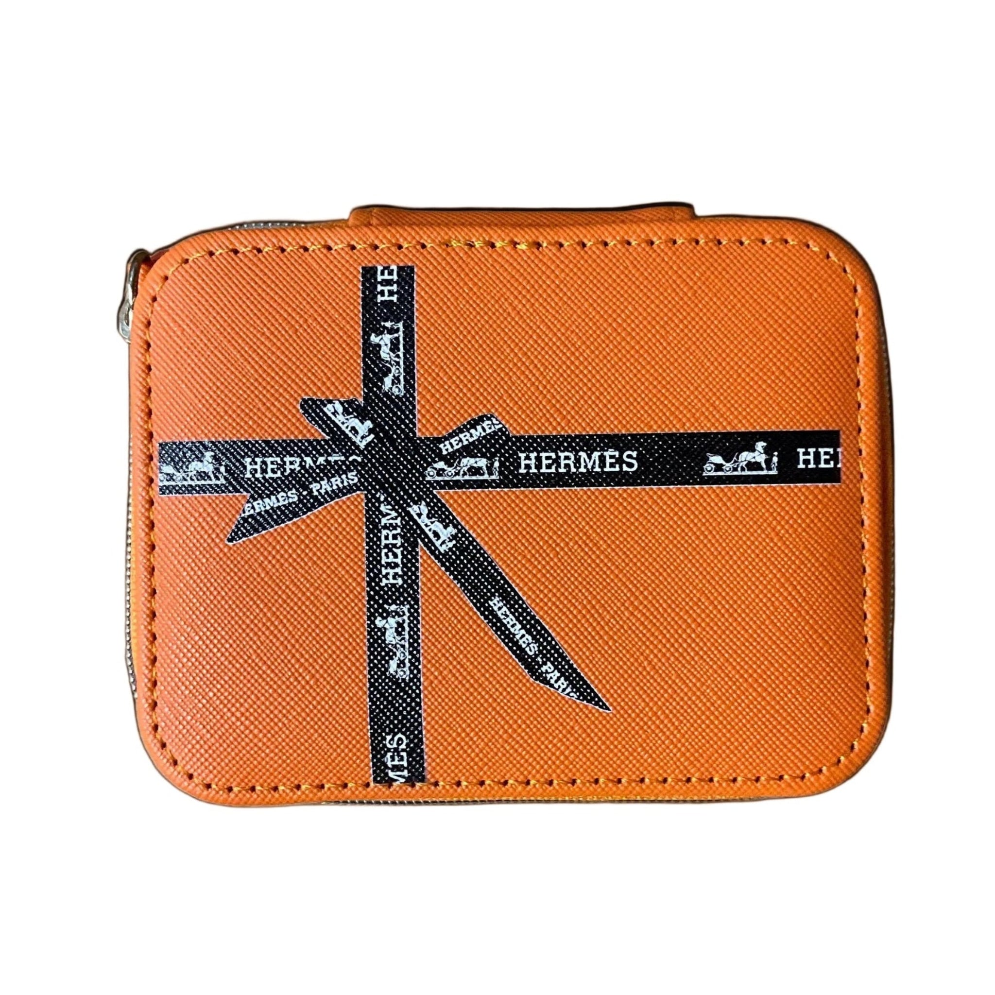 Orange Brown Bow Pill Box
