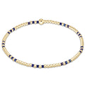 Hope Joy Pattern 2mm Bead Bracelet - Blue Metallic