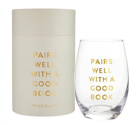 Pairs Well With a Good Book Wine Glass