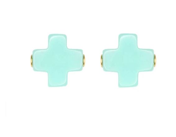 Signature Cross Stud - Mint