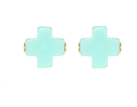 Signature Cross Stud - Mint