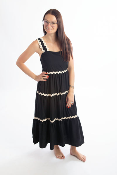 Audrey Black Midi Dress