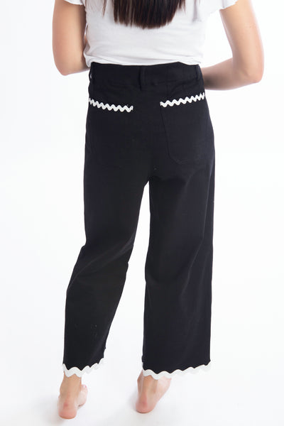 Rosanne Black Ric Rac Pants