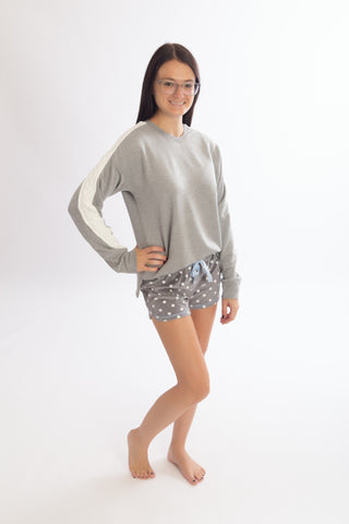 Karlie Braided Gray Sweatshirt