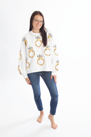 Wedding Ring Sequin Sweatshirt