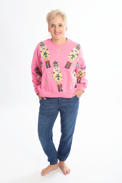 Pink Martini Nutcracker Sequin Sweatshirt