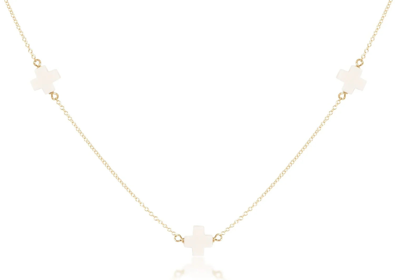 17" Simplicity Gold Cross Off White