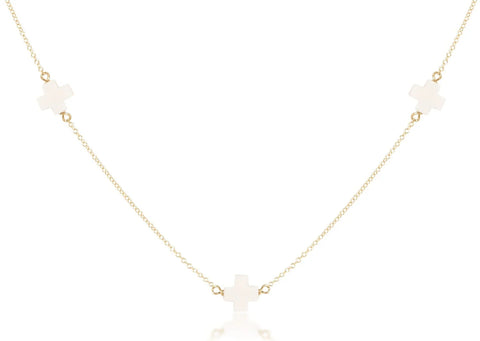 17" Simplicity Gold Cross Off White