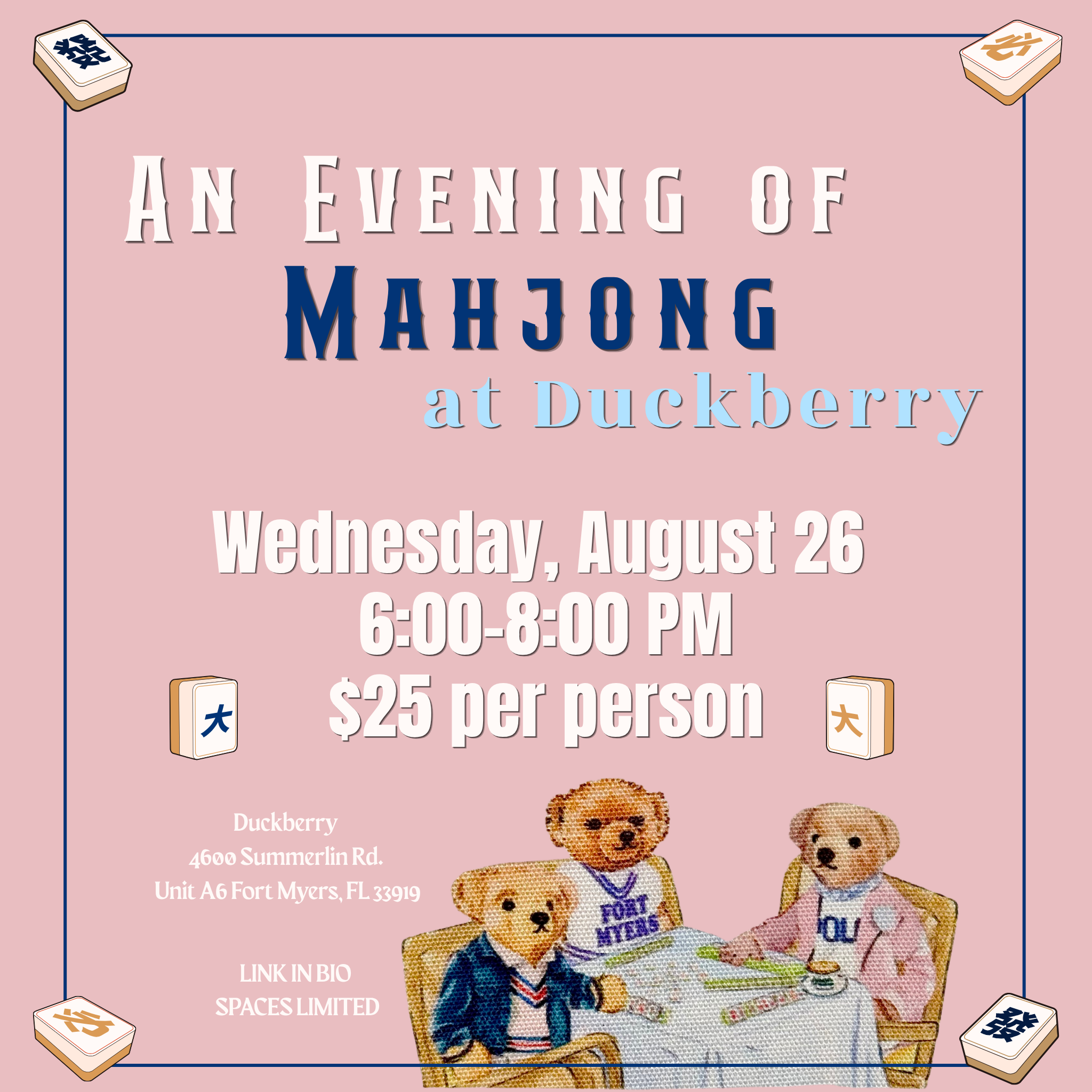 August 26th Mahjong Event