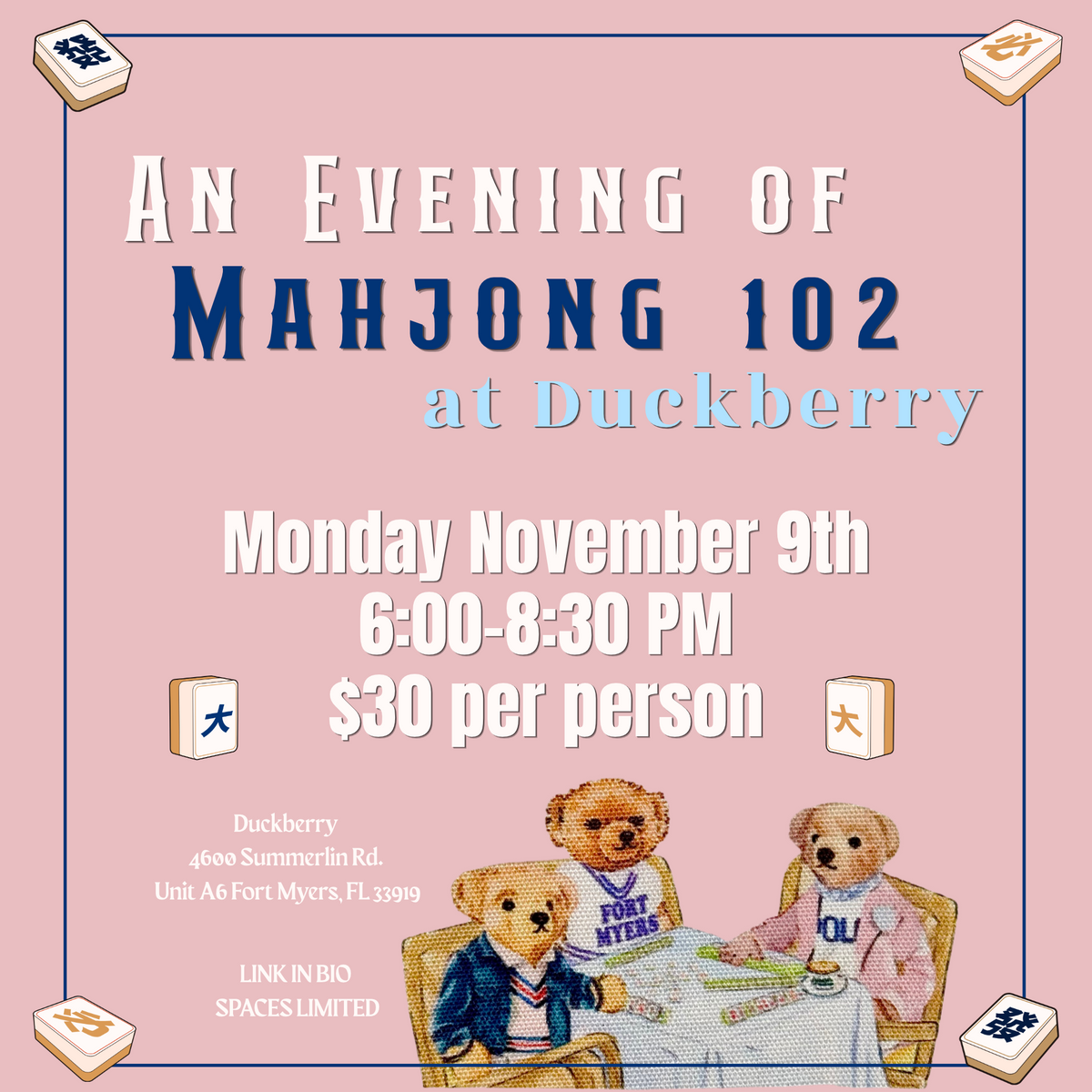 Mahjong 102 November 9th Event