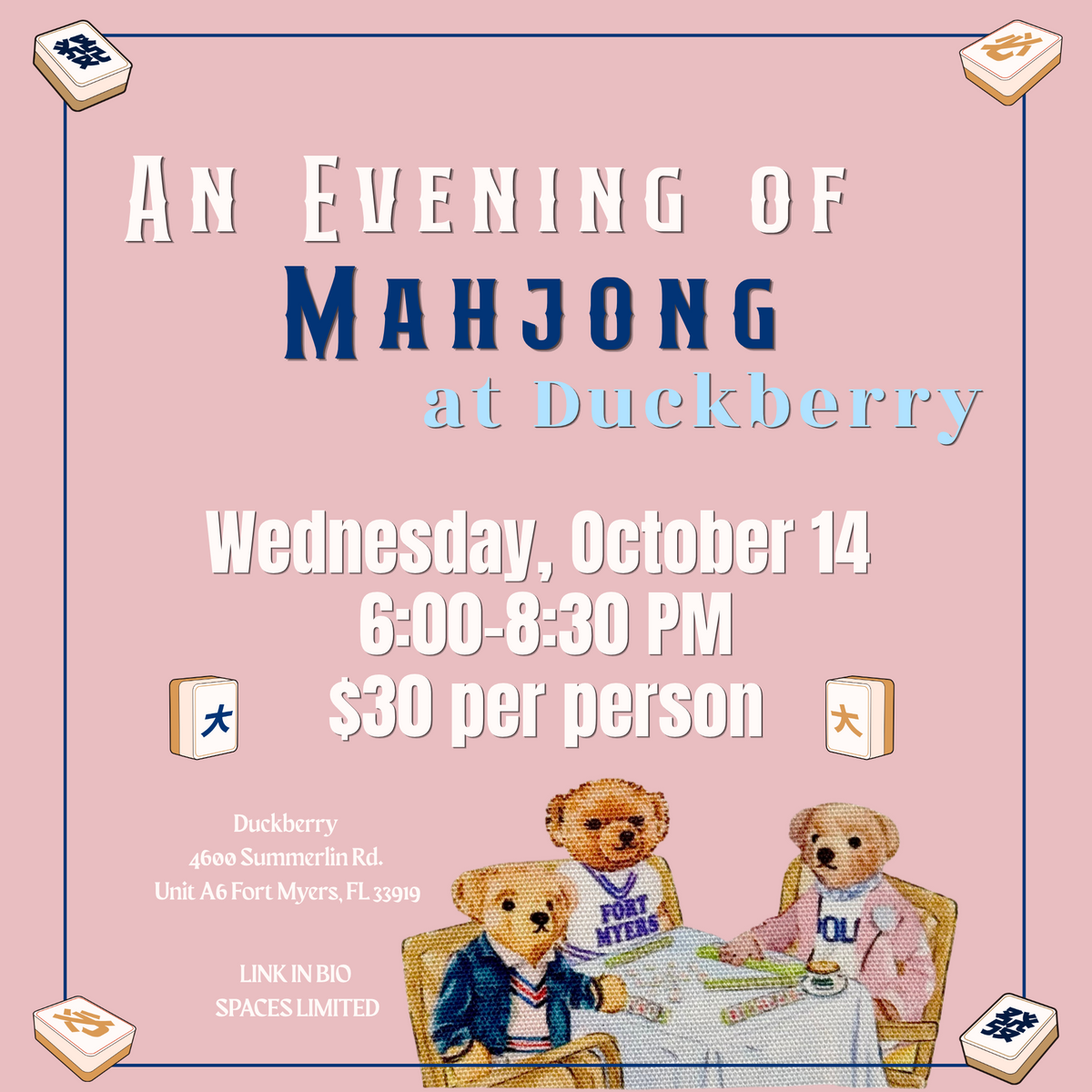 October 14th Mahjong Event
