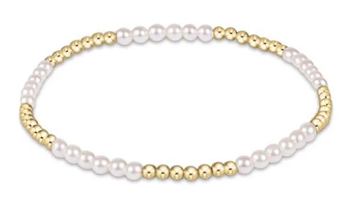 Classic Blissful Pattern 2.5mm Bead Bracelet - 3mm pearl