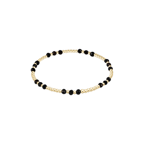 Faceted Onyx Joy Pattern 3mm Bead Bracelet