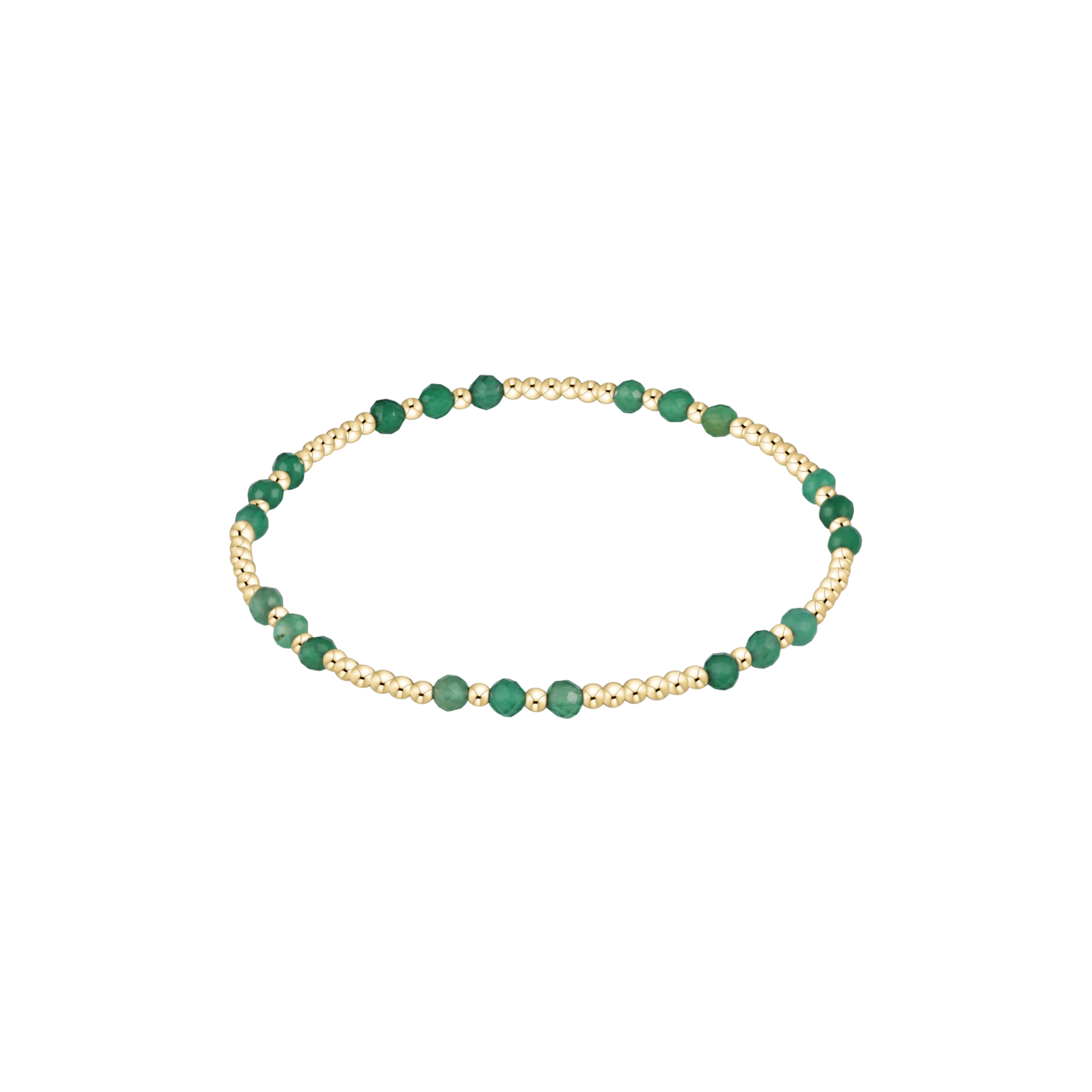 Green Onyx Joy Pattern 3mm Bead Bracelet