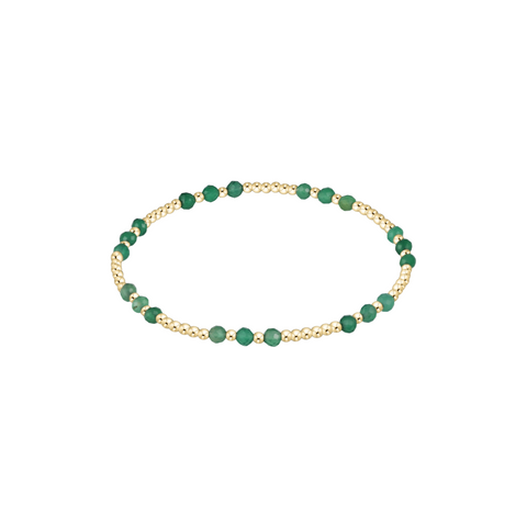 Green Onyx Joy Pattern 3mm Bead Bracelet