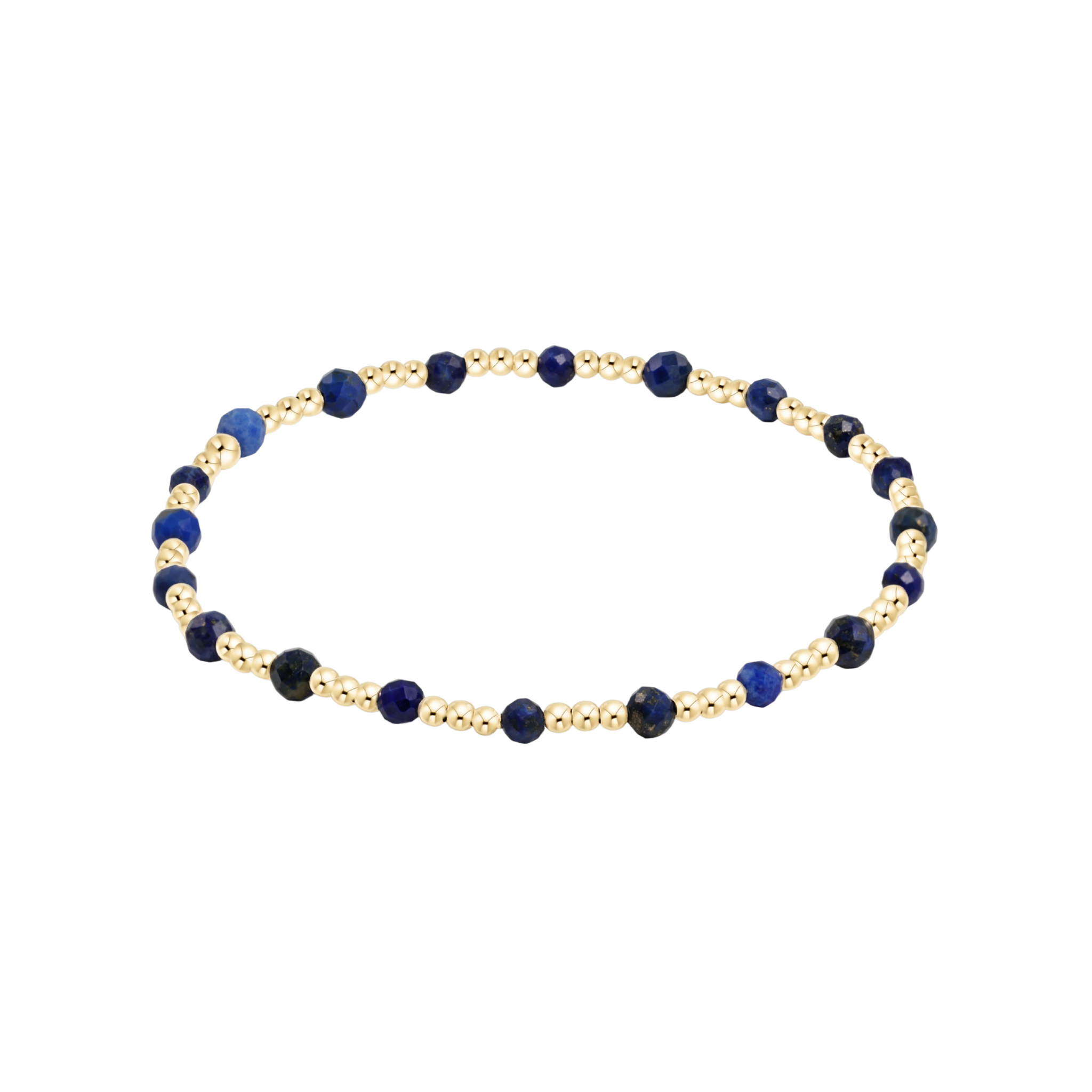 Lapis Gold Sincerity Bead Bracelet