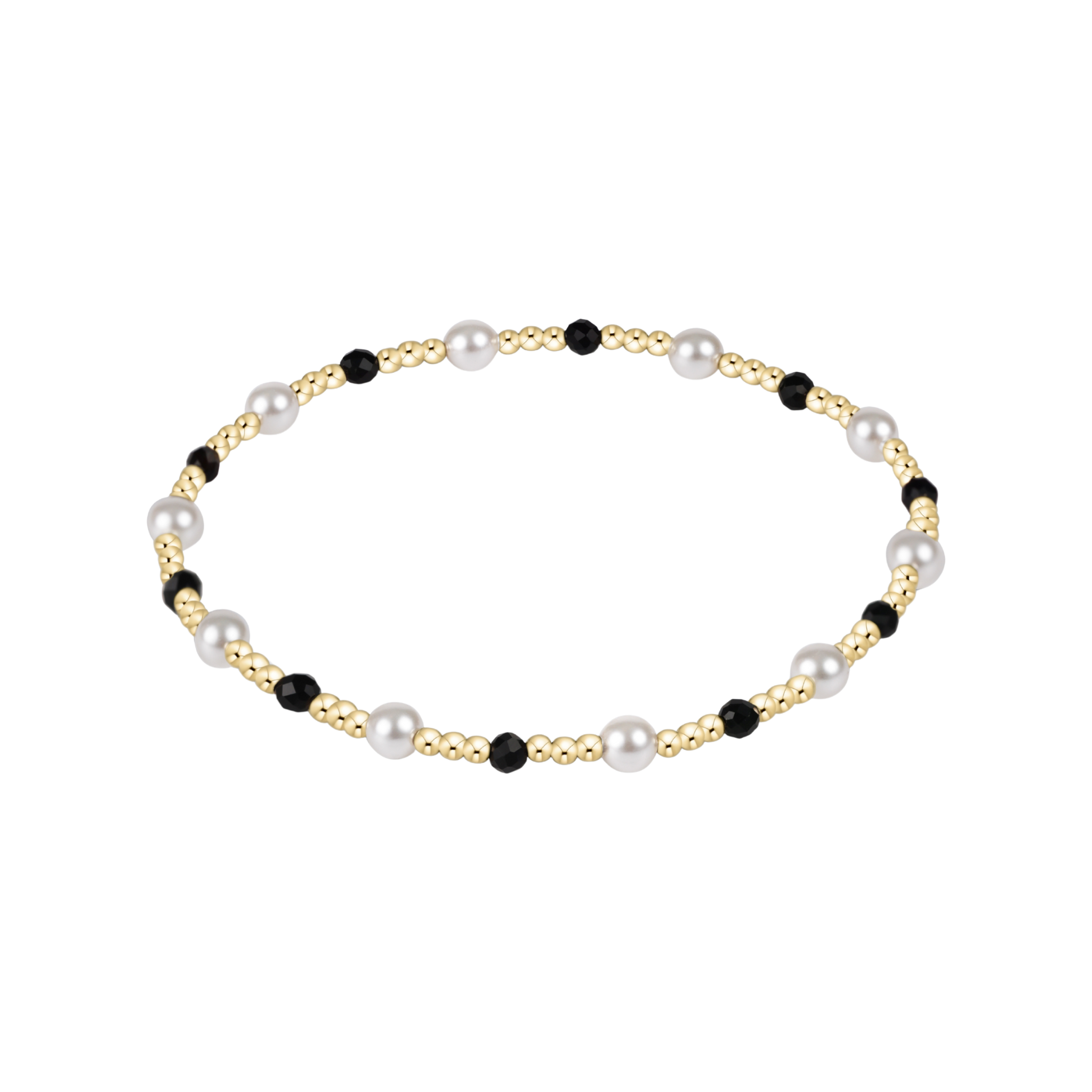 Faceted Onyx Pearl Sincerity 4mm Bead Bracelet