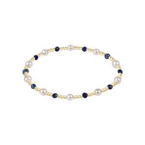 Lapis Pearl Sincerity 4mm Bead Bracelet