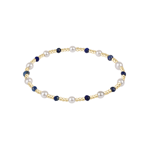 Lapis Pearl Sincerity 4mm Bead Bracelet