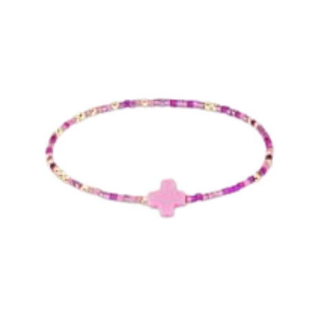EGirl Hope Unwritten Cross Back to the Fuchsia Bead bracelet