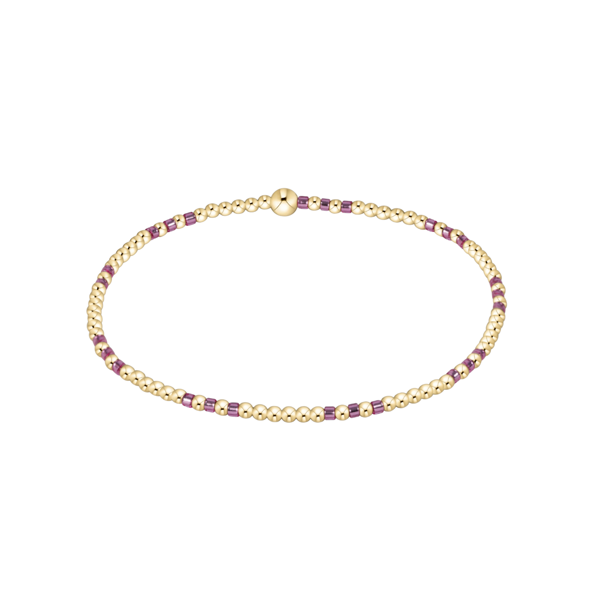 Hope Joy 2mm Bead Bracelet- Pink Metallic