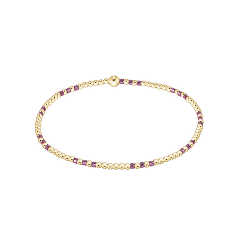 Hope Joy 2mm Bead Bracelet- Pink Metallic
