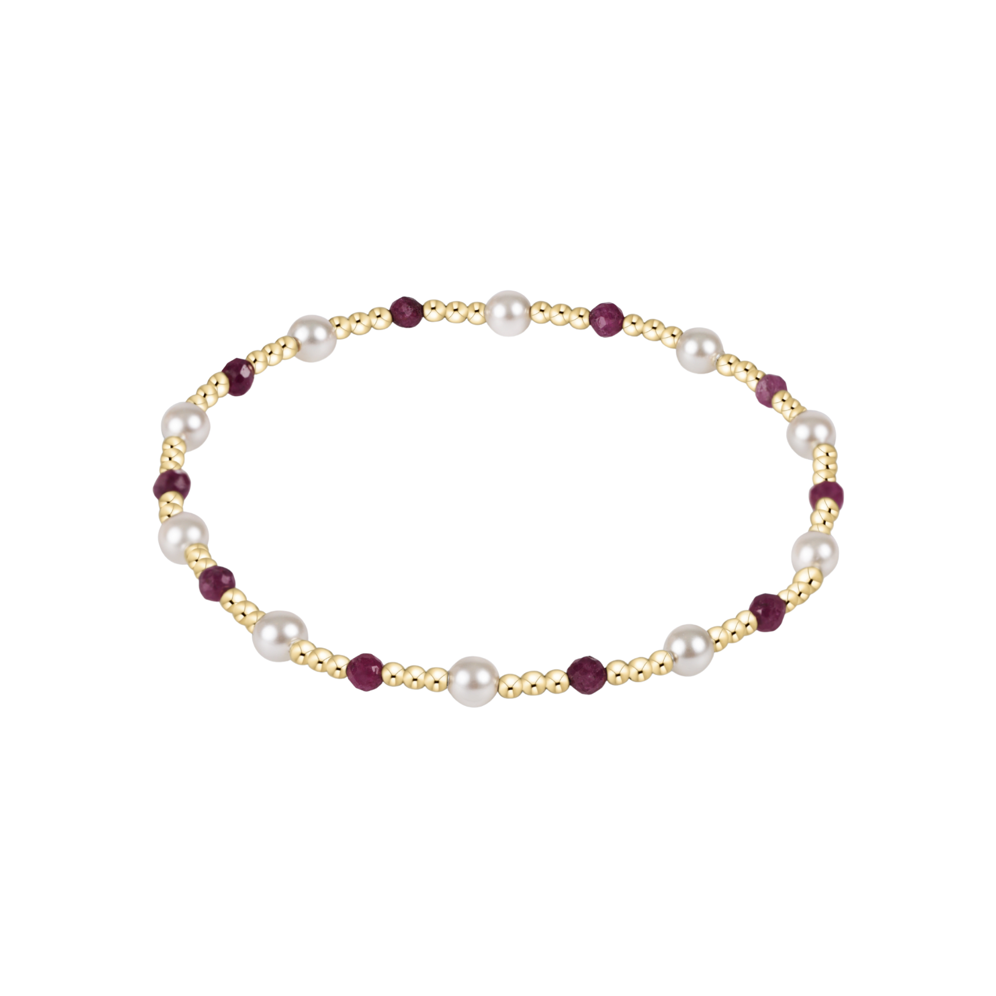 Pearl Sincerity 4mm Bead Bracelet- Ruby