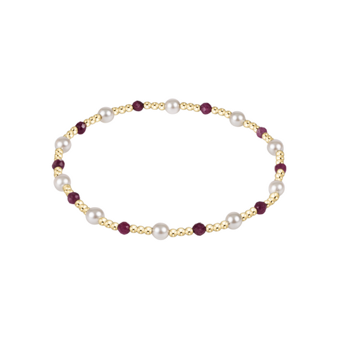 Pearl Sincerity 4mm Bead Bracelet- Ruby