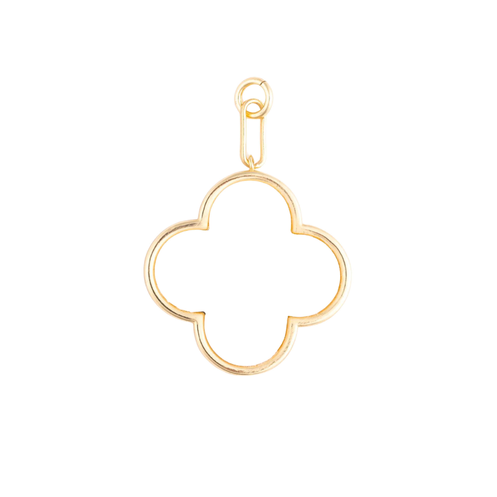 White Quatrefoil Bag Charm
