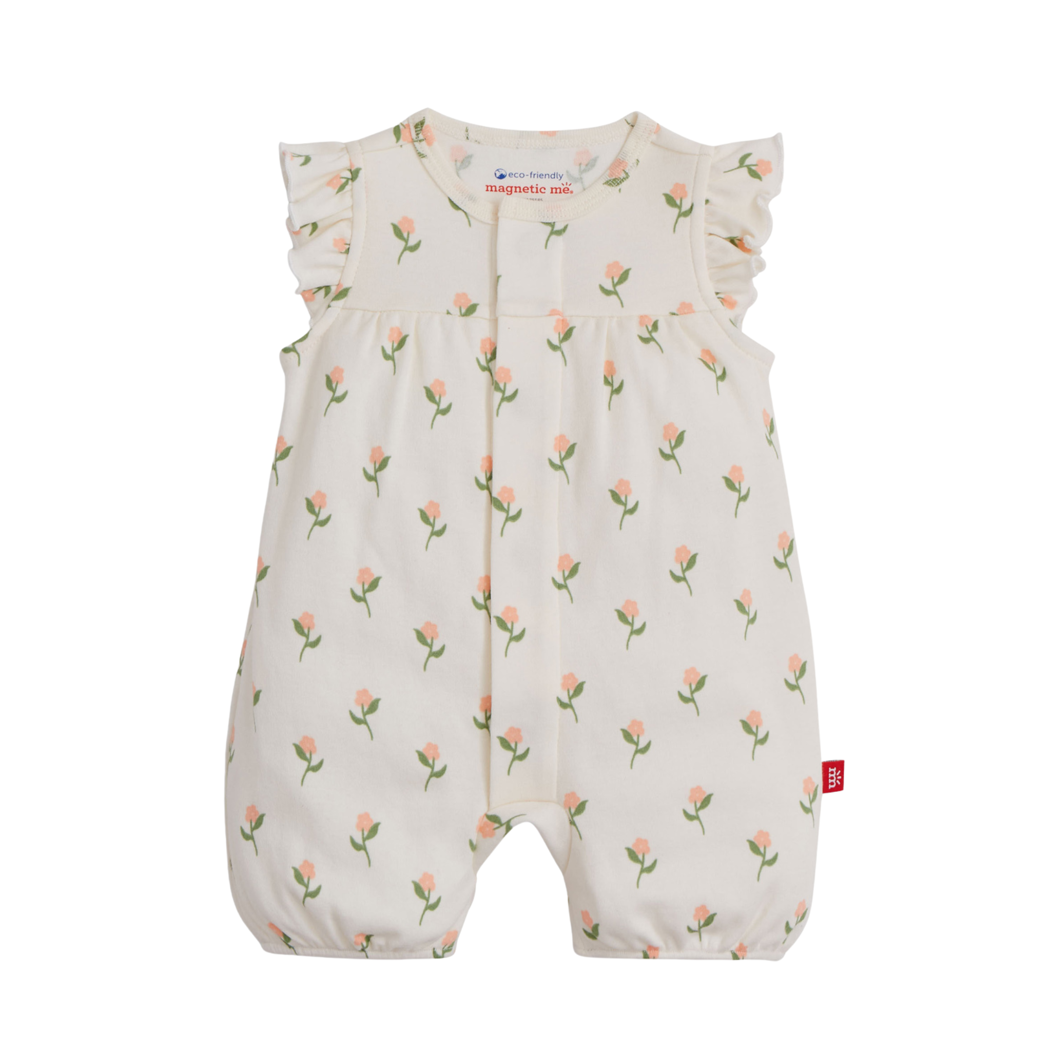 Floral Organic Cotton Magnetic Romper