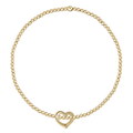 Classic Gold 2mm Bracelet - Love Small Gold Charm