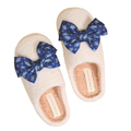 Betty Bow Fuzzy Slippers - Blue Floral