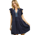 Maria Babydoll Navy Dress