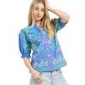 Saylor Paisley Puff Sleeve Top