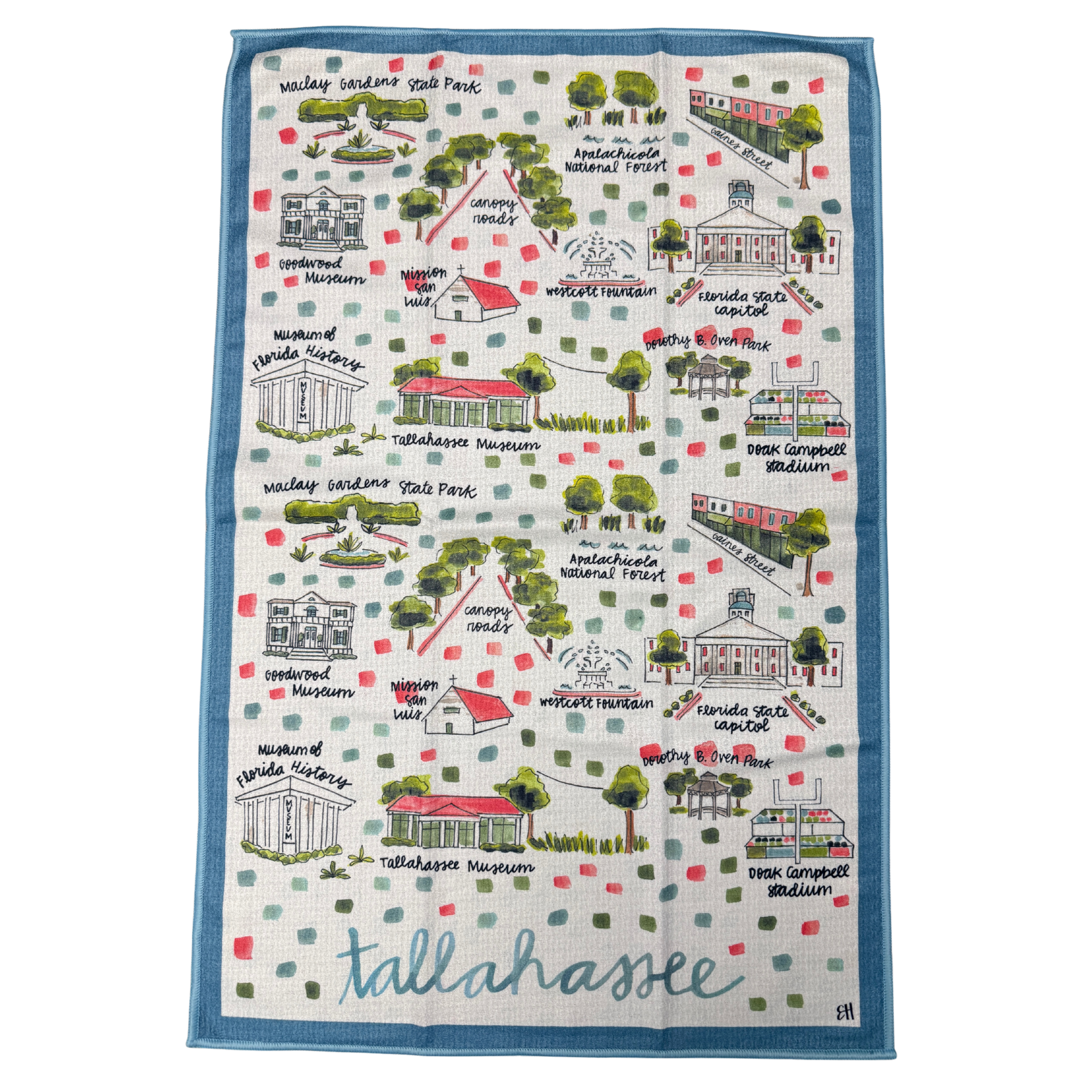 Tallahassee, FL Double Sided Tea Towel
