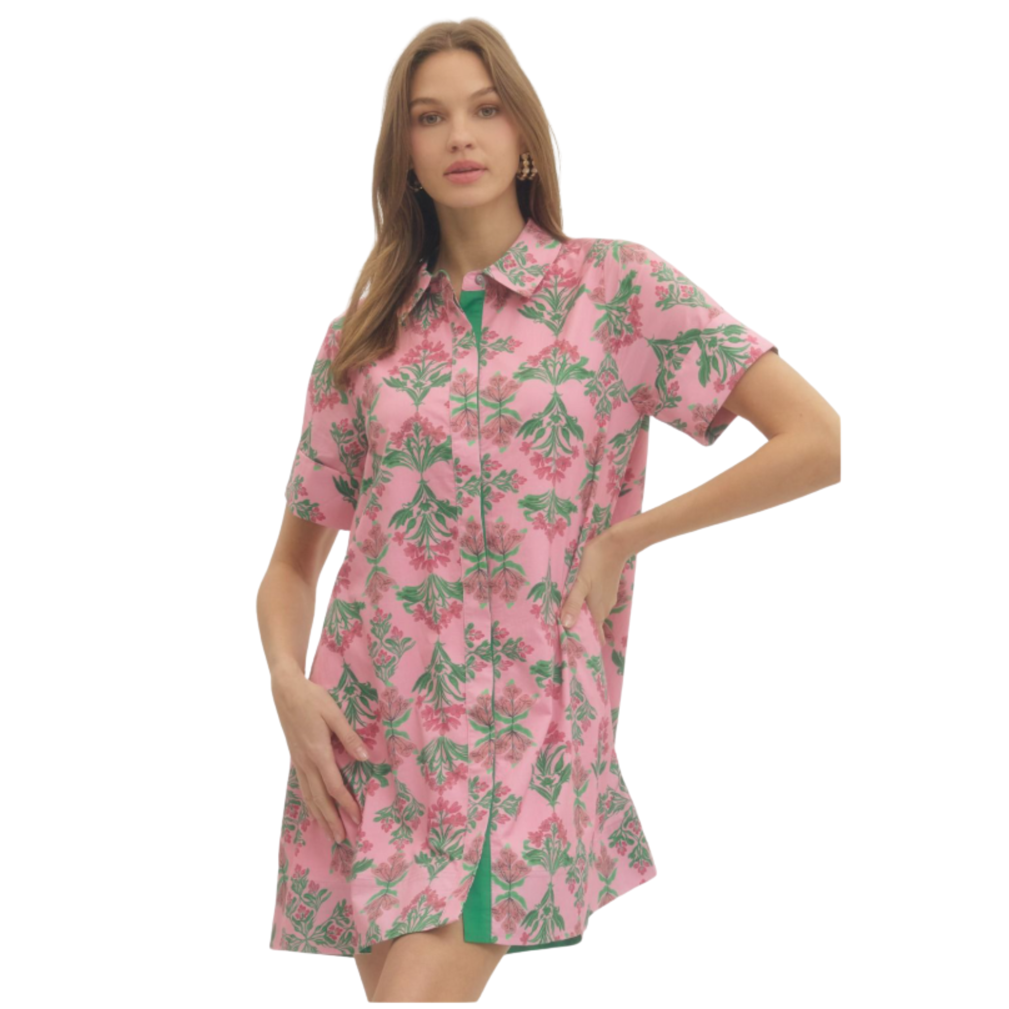 Evelynn Pink Floral Mini  Dress