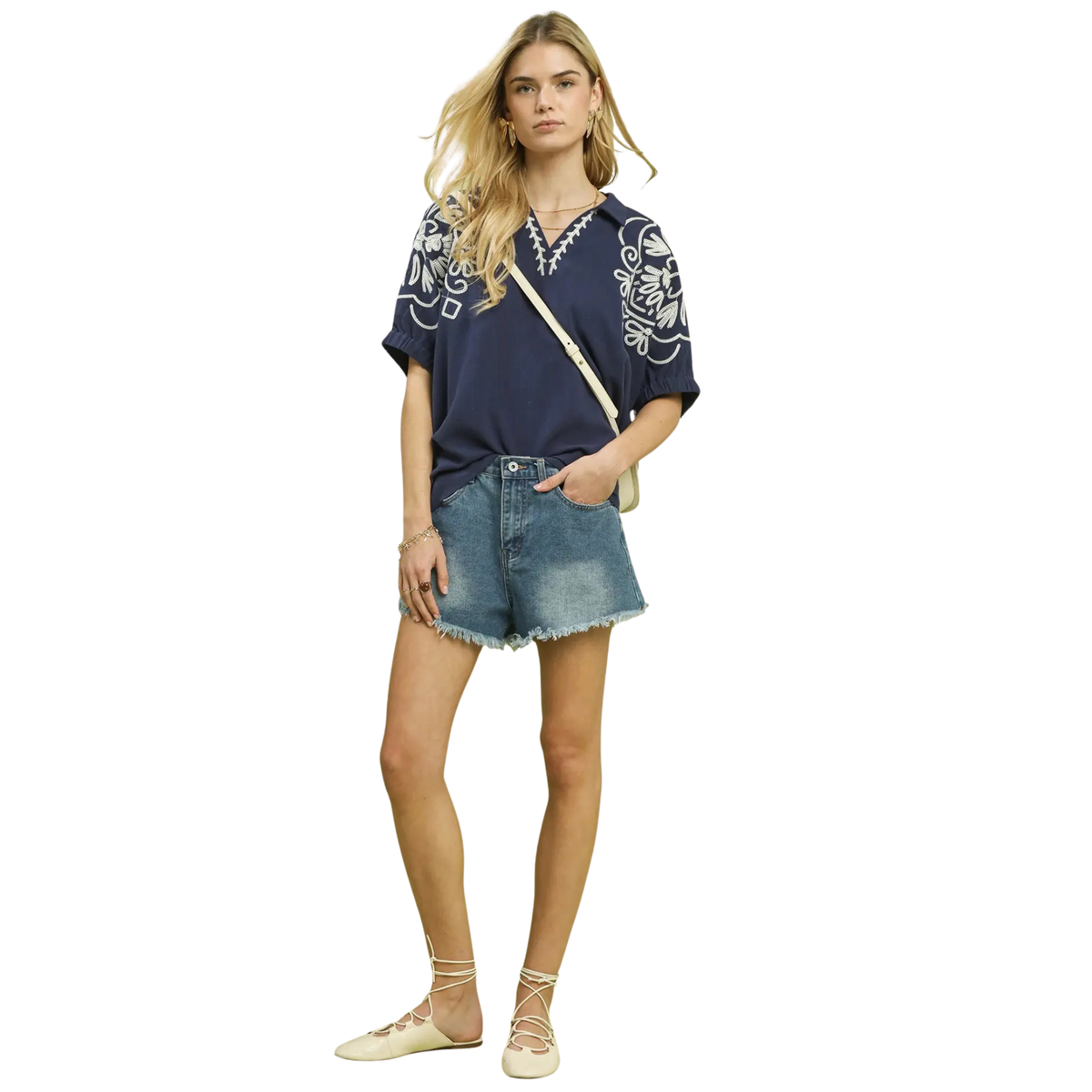 Macy Navy Floral Top