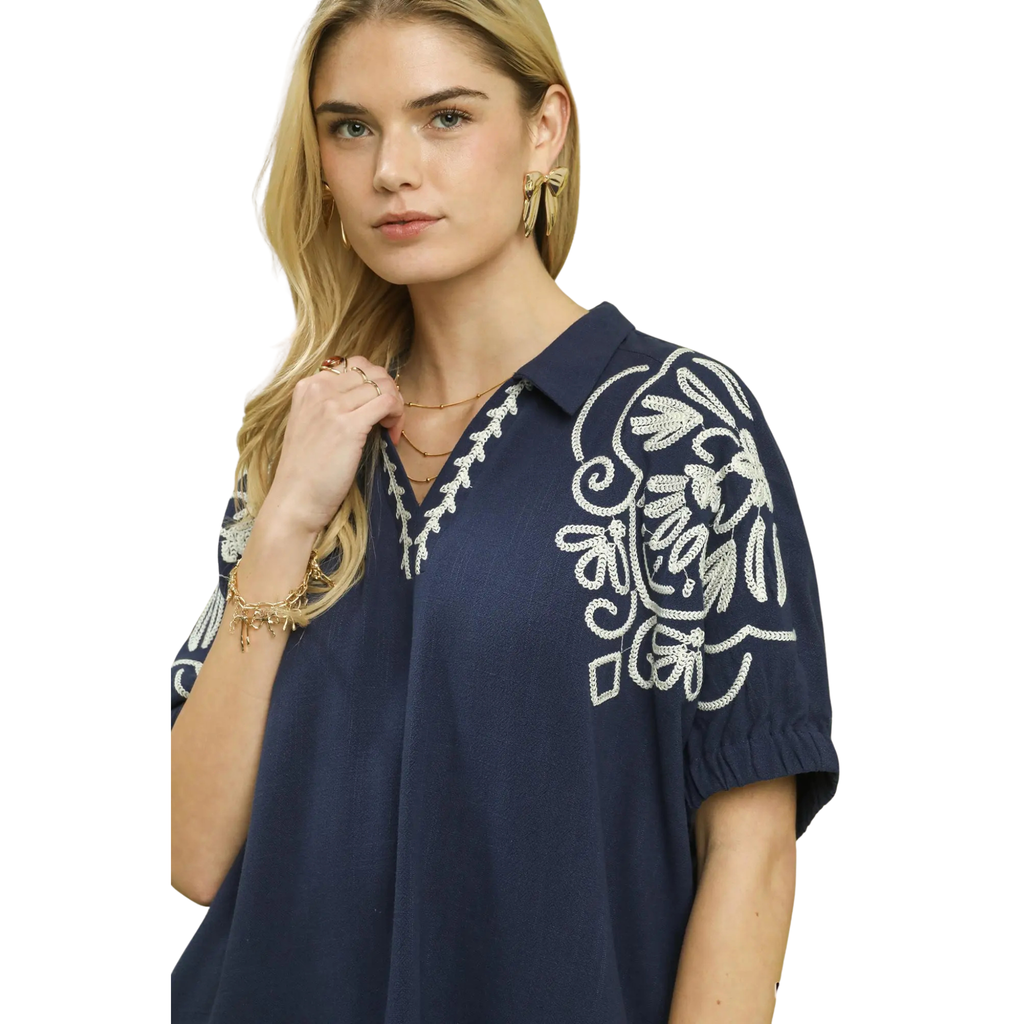 Macy Navy Floral Top