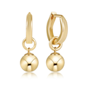 Huggie Gold 0.5" Hoop - Classic Gold 8mm Charm