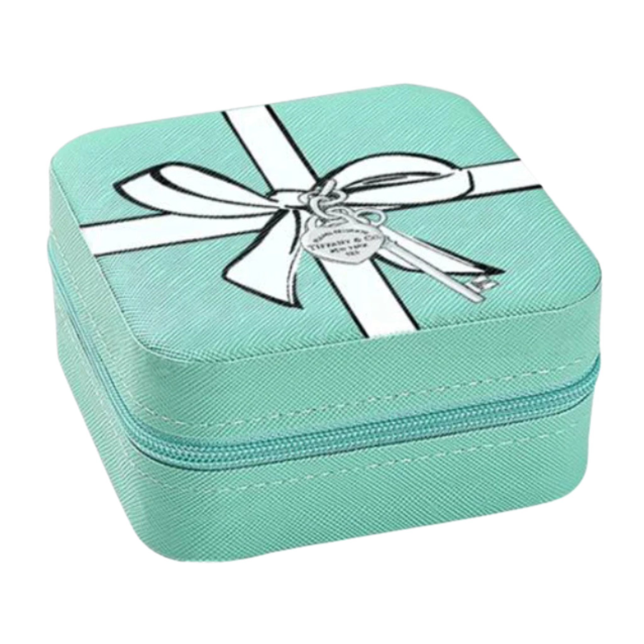Blue White Bow Jewelry Box