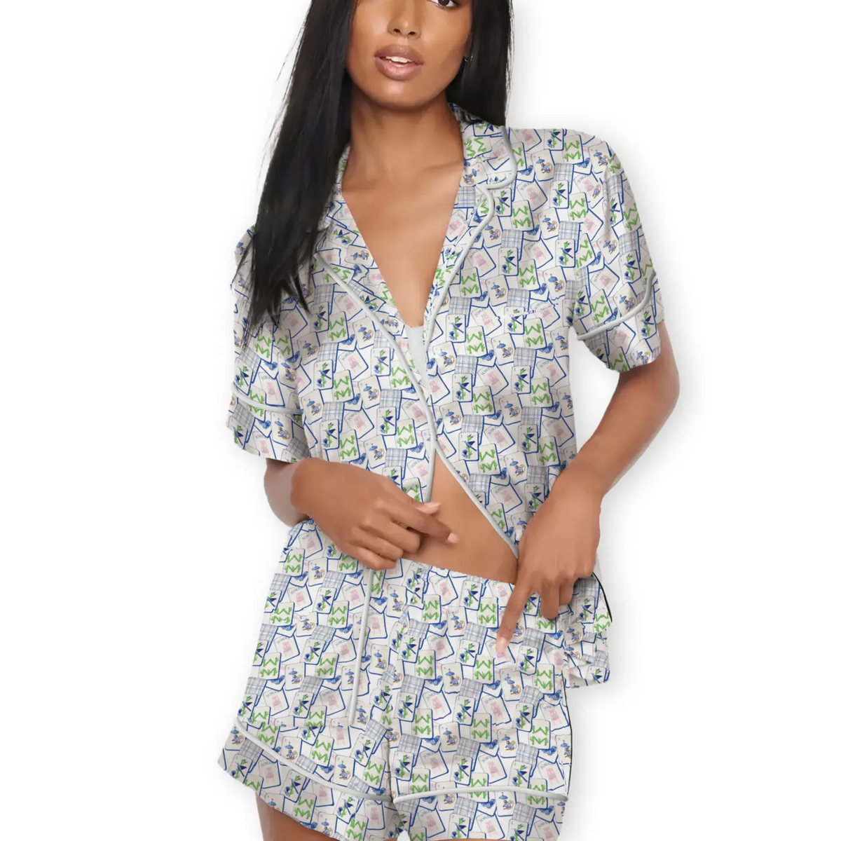 Mahjong Blue PJ Set