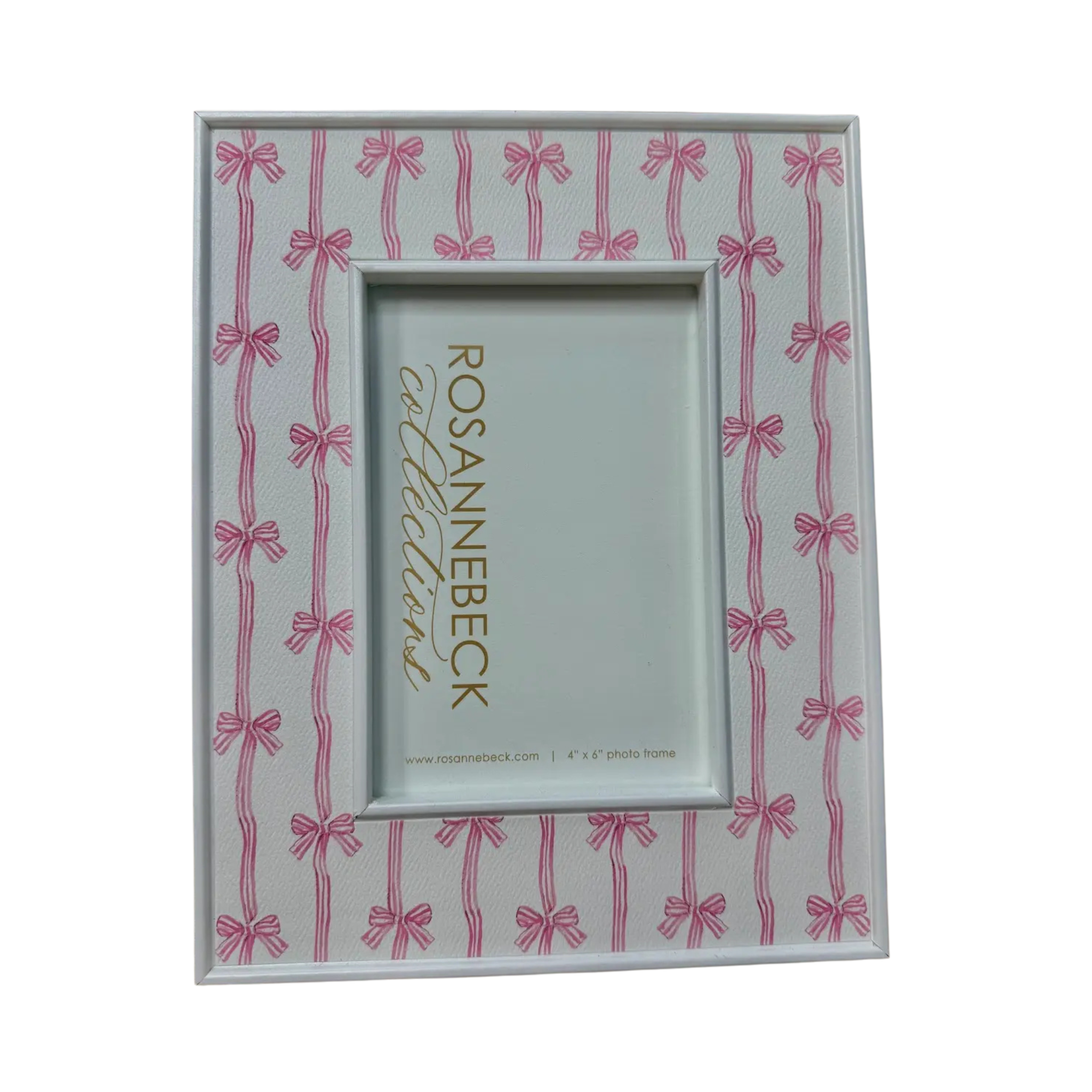 4x6 Pink Stripe Bows Frame