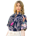 Emery Embroidered Navy Top