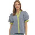 Maris Blue Striped Top