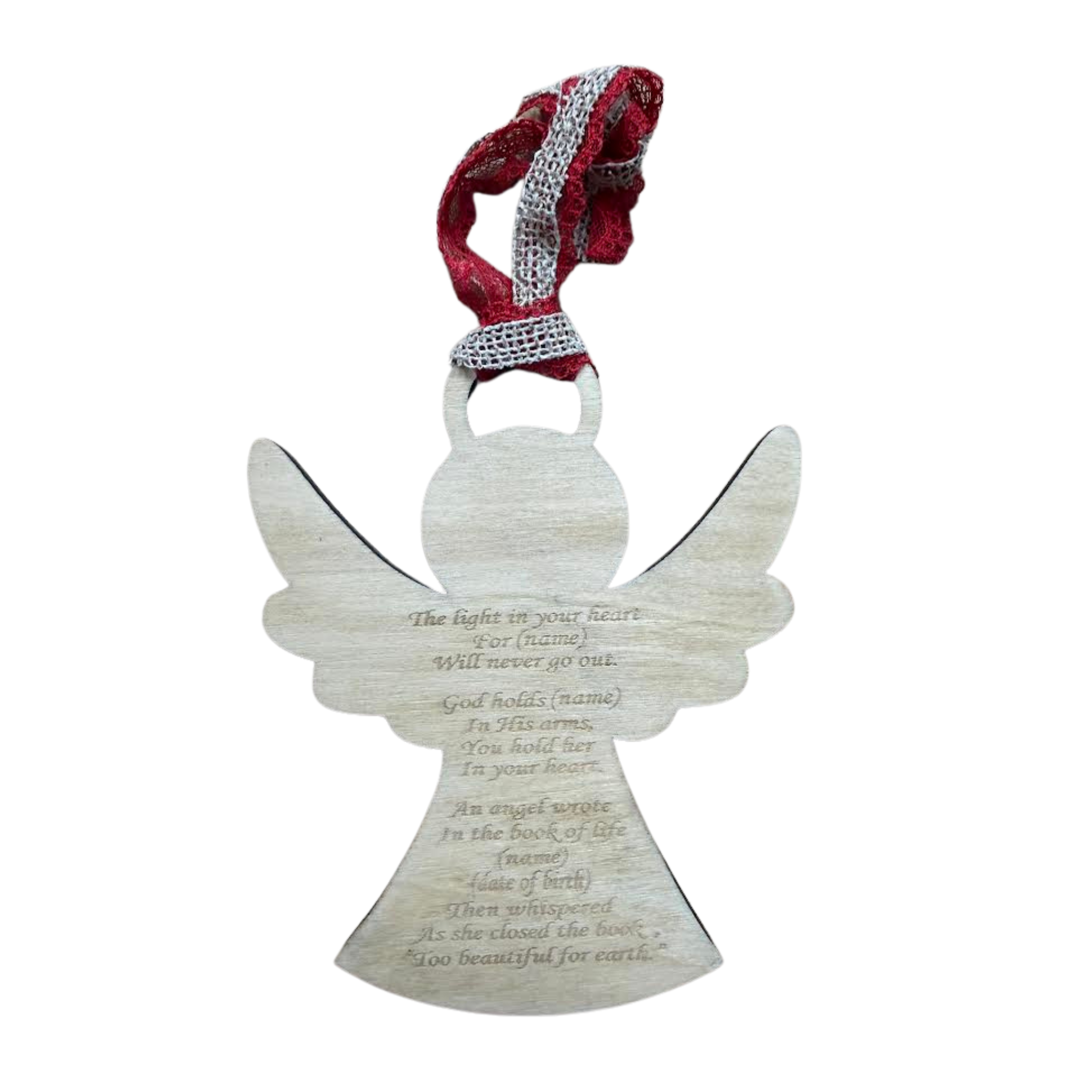 Custom Wooden Remembrance Angel