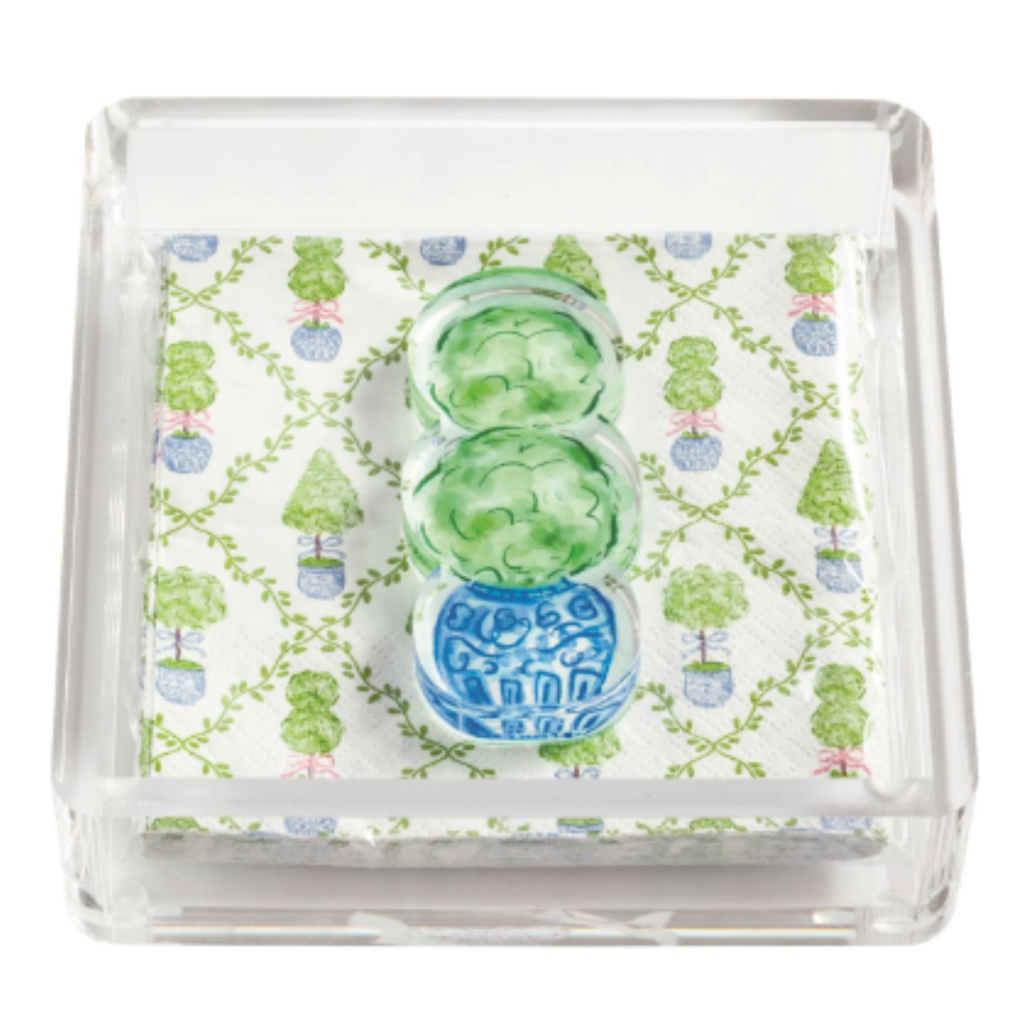 Topiary Garden Napkin & Caddy Set